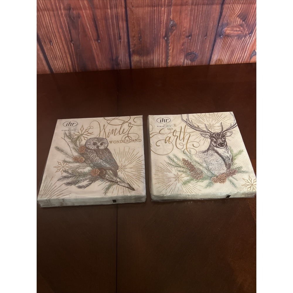 IHR 3-Ply Paper Guest Towel Winter  Wonderland Holiday Christmas Napkin Owl Deer